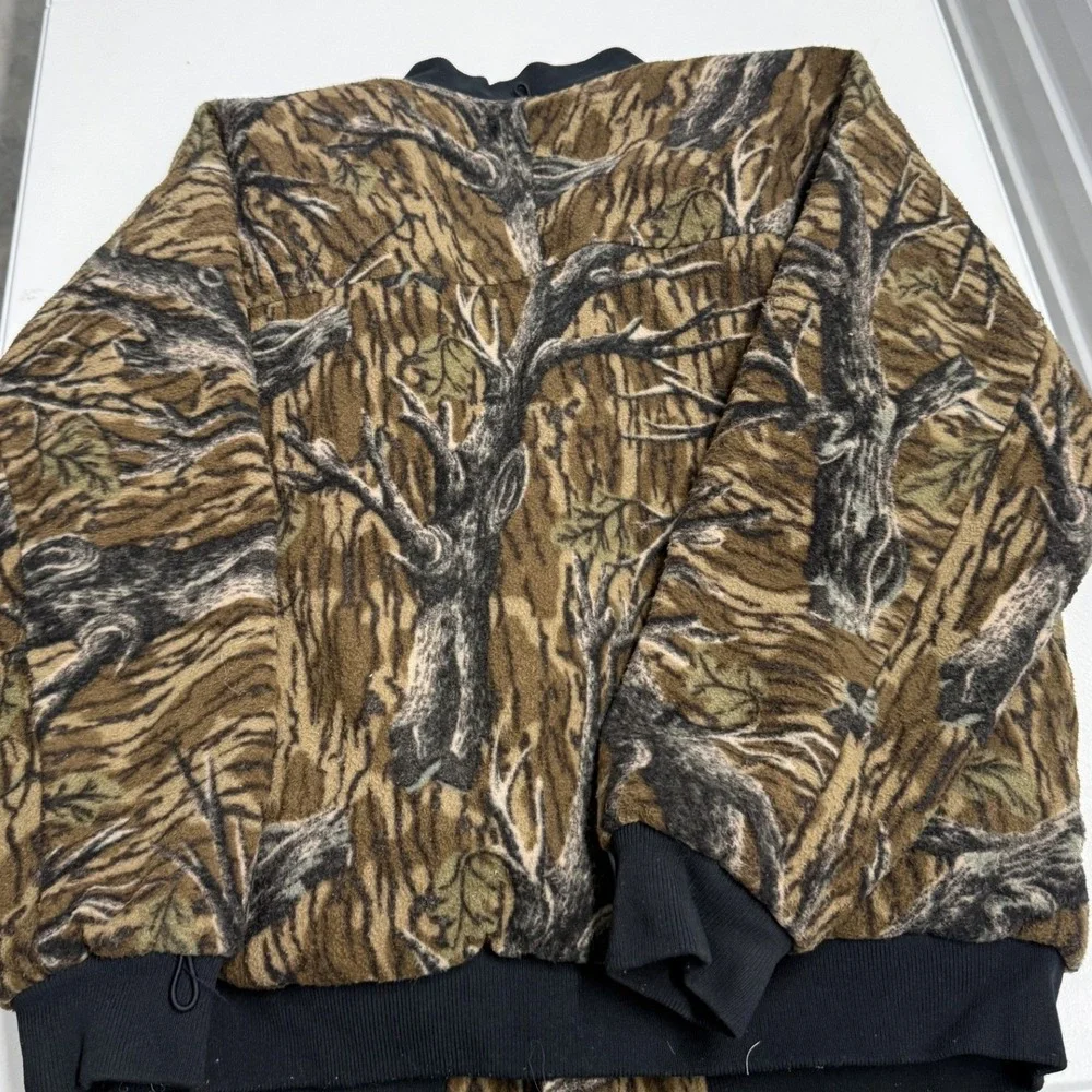 Gander Mountain Fleece Bomber Jacket Mens XL Brown Excellent Camo Sympatex